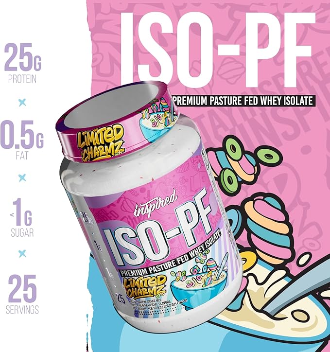 Inspired ISO-PF Pasture Fed Whey Protein Isolate – 25g Protein Low Carb &amp Lactose Free – Grass Fed Post Workout Protein Powder
