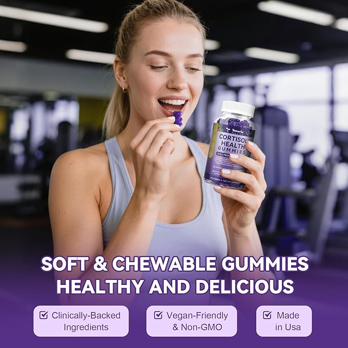 Cortisol Supplements for Women &amp Men 20-in-1 Cortisol Gummies with Ashwagandha Rhodiola Rosea Magnesium Phosphatidylserine Calm Focus Mood Support Healthy Cortisol Levels 30 Day Supply