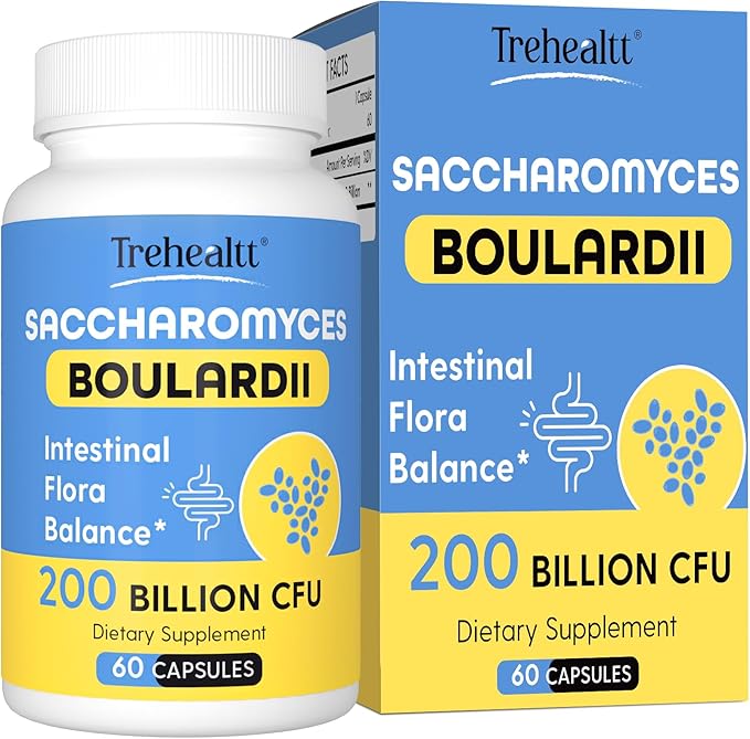 Saccharomyces Boulardii Probiotics 200 Billion CFUs Clinically-Studied Probiotic for Women &amp Men Yeast for Intestinal Gut Immune &amp Digestive Health Acid Resistant &amp Shelf-Stable 60 Da