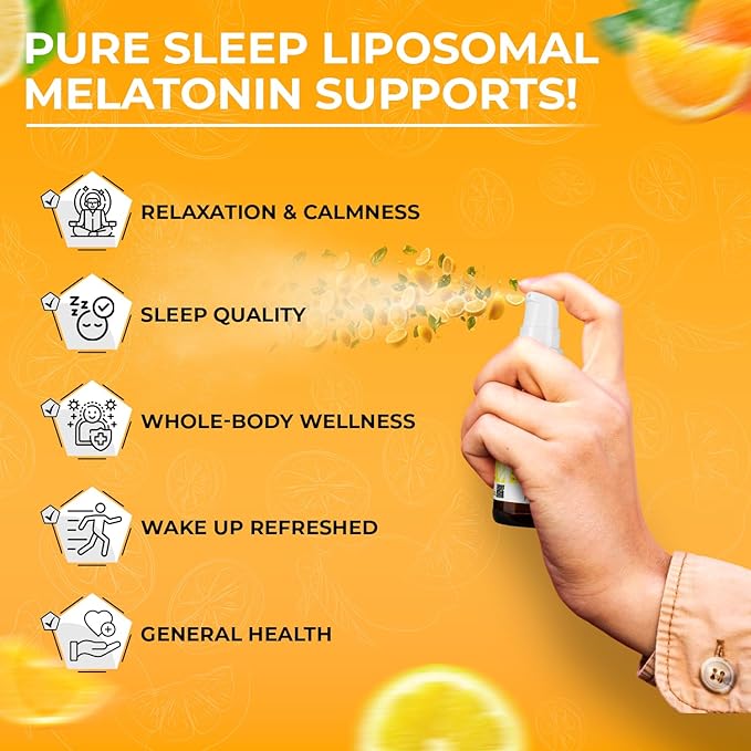 Fast-Acting Melatonin Sleep Spray Liposomal Oral Mist for Adults &amp Kids Natural Citrus Flavor Alcohol-Free Gluten-Free Sleep Support
