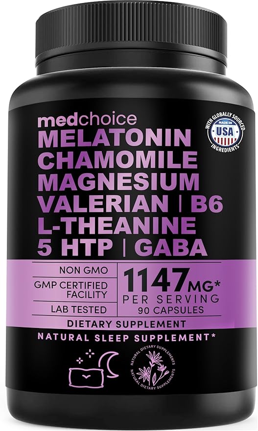 MEDCHOICE Sleep Melatonin (90ct) and Nootropic Brain (120ct) Supplement Bundle - Wellness Duo for Sleep Brain Focus &amp Mood Support - Vegan Non-GMO Gluten-Free