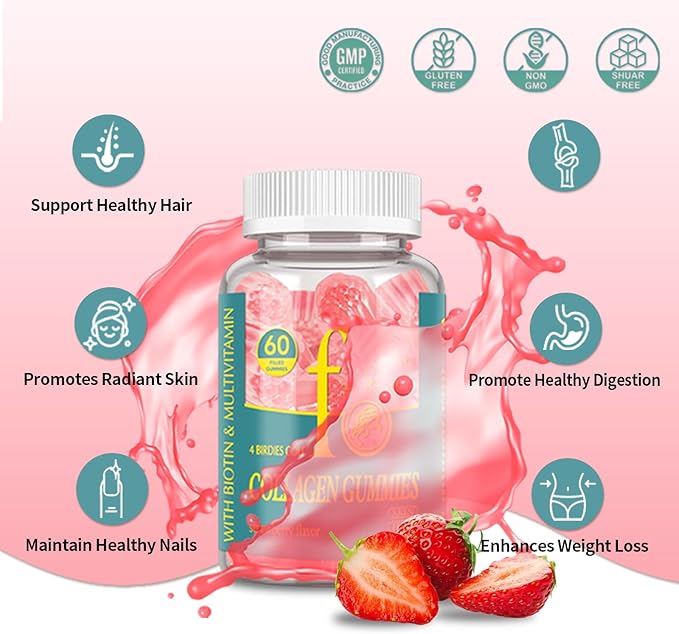 Collagen Gummies for Women Sugar Free Hydrolyzed Collagen Peptides Gummies Type I II III V X with Biotin Zinc Vitamins C A B D E for Skin Hair Nails Bone120 Count