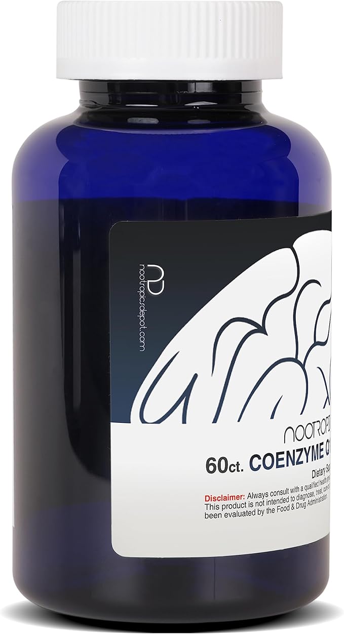 Nootropics Depot CoEnzyme Q10 Capsules | 200mg | Ubiquinone | 60 Count | Energy Cognitive &amp Cellular Function