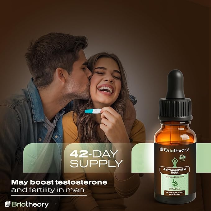 Ashwagandha Root Extract Tincture Liquid Drops – Herbal Supplement for Stress &amp Sleep Support Alcohol-Free Vegan Non-GMO – 60 ml (30 Days Supply) Made in USA.