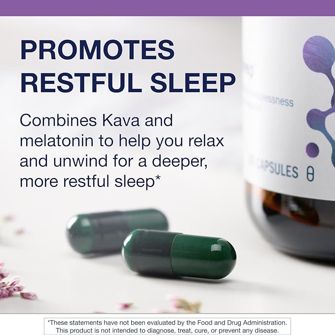 Metagenics MetaSleep - Dual-Phase Melatonin Sleep Supplement - With Kava Root for Relaxation &amp Calmness* - Sustained-Release Formula to Support Restful Sleep* - Non-GMO Gluten-Free - 60 Capsules