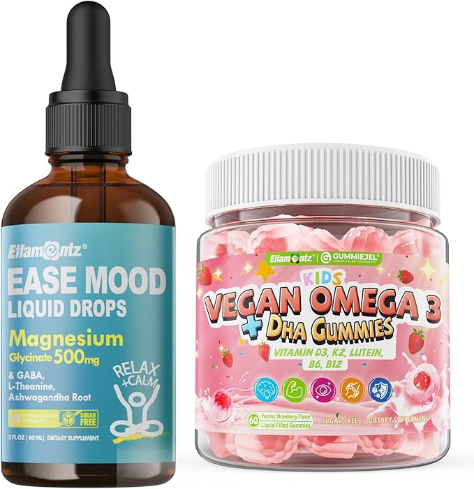 Magnesium Glycinate Liquid Drops for Kids &amp Omega 3 Gummies