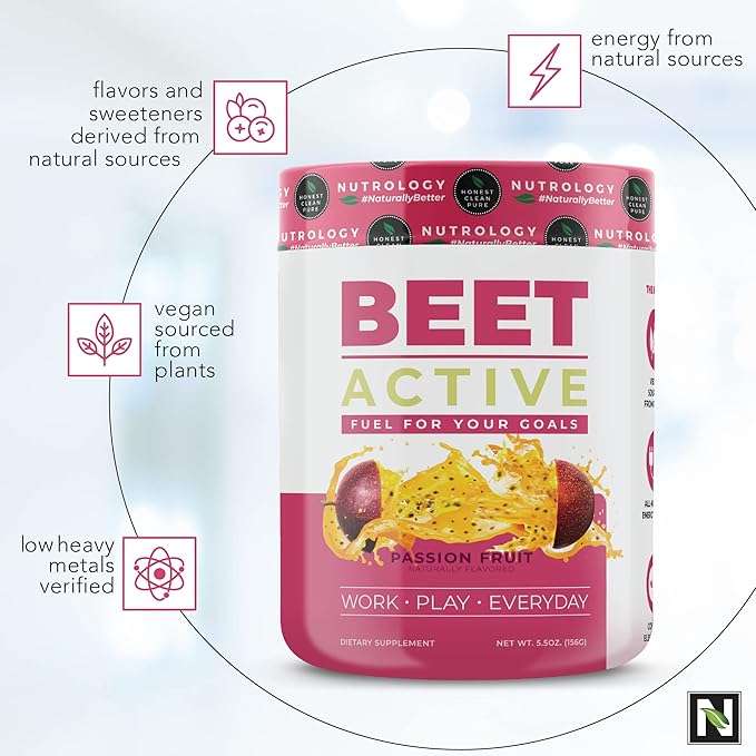 Nutrology TRIPACT Protein Powder 7-in-1 Meal Replacement Shake Creamy Chocolate (40 Servings) Beet Active Natural Pre-Workout Powder Passion Fruit Flavor (30 Servings)