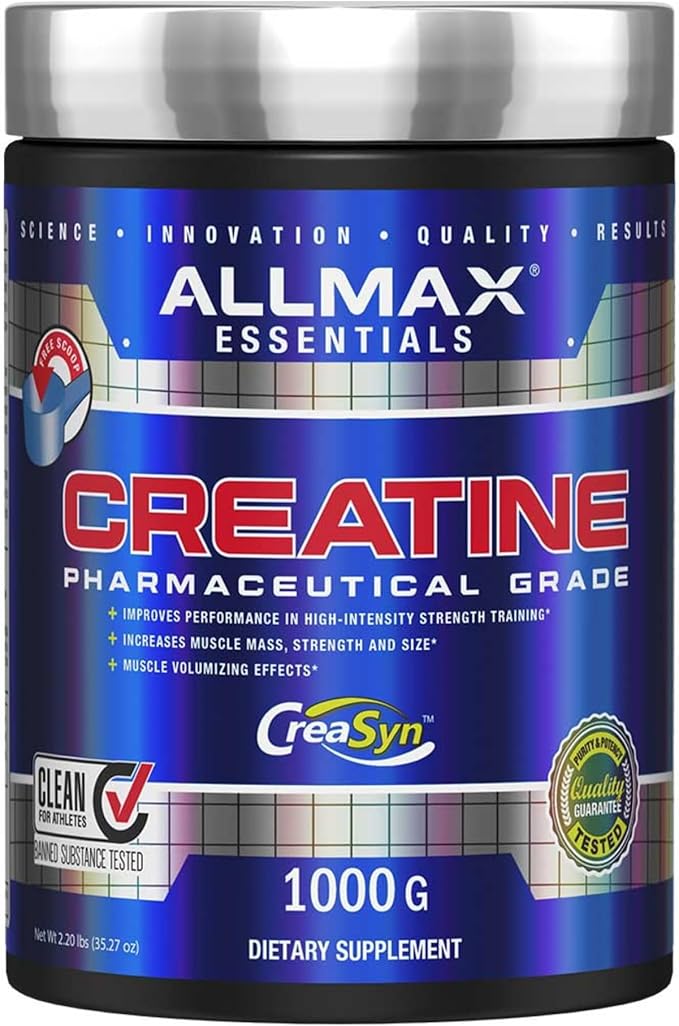 ALLMAX Essentials CREATINE - 1000 g Powder - Improves Performance &amp Training Intensity - Vegan &amp Gluten Free - 200 Servings