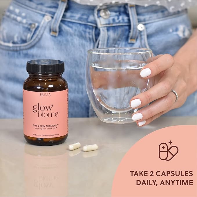 Kuma Glow Biome Clear Skin Probiotics + Prebiotic Capsules 60Ct.