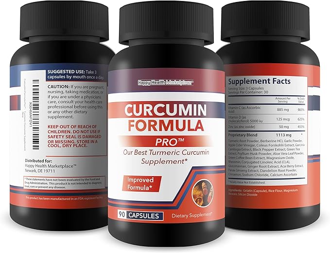 Curcumin Formula Pro - Our Best Turmeric Curcumin Ginger Supplement - High Absorption Turmeric with Black Pepper - Liposomal Turmeric Relief Factor Turmeric Supplement for Inflammatory Health