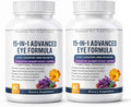 15 in 1 Advanced Eye Formula – Eye Vitamin and Mineral Supplement with Lutein Zeaxanthin Zinc &amp Bilberry Extract – Vision &amp Focus Support Reduces Dryness60Capsules (2 PC)