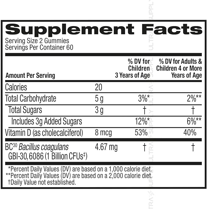 Digest_Advantage Probiotic Gummies (120 Count - Value Pack) – Daily Gut Health &amp Immune Support with Vitamin D Gluten Free Dairy Free