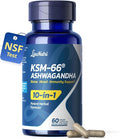 KSM-66 Ashwagandha Supplements | Ashwagandha Root Extract for Women &amp Men | 10-in-1 Adaptogen Complex for Cortisol Manager Stress Energy &amp Immune Support | 60 Vegan Capsules