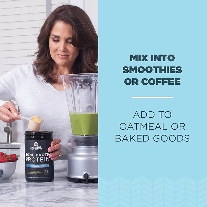 Ancient Nutrition Bone Broth Protein Powder Chocolate 40 Servings + Bone Broth Protein Powder Vanilla 40 Servings