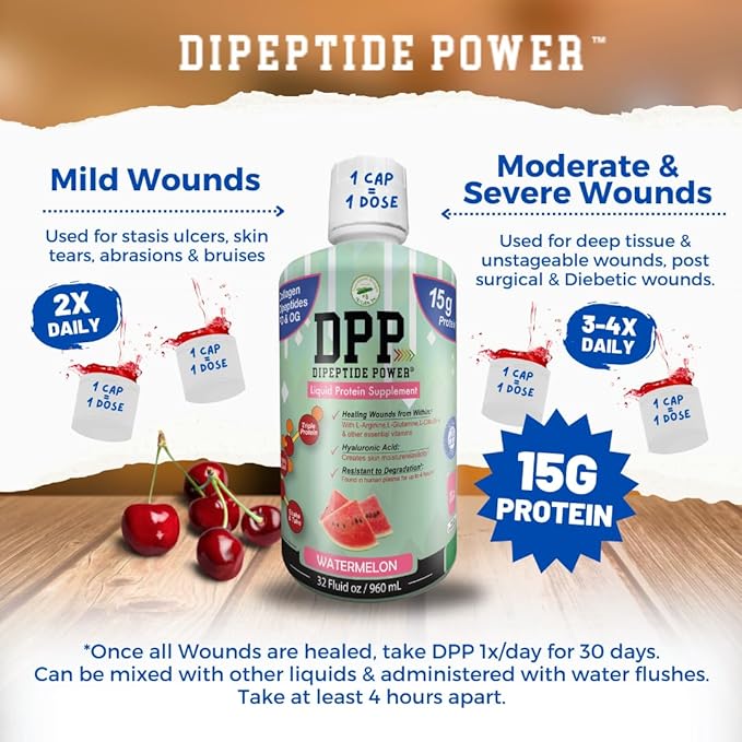 Nutritional Designs DPP Dipeptide Power Liquid Collagen &amp Whey Protein Supplement Sugar-Free Promotes Healthy Skin &amp Hair for Men &amp Women Watermelon Single Serve Packet 1 oz (50 Packe