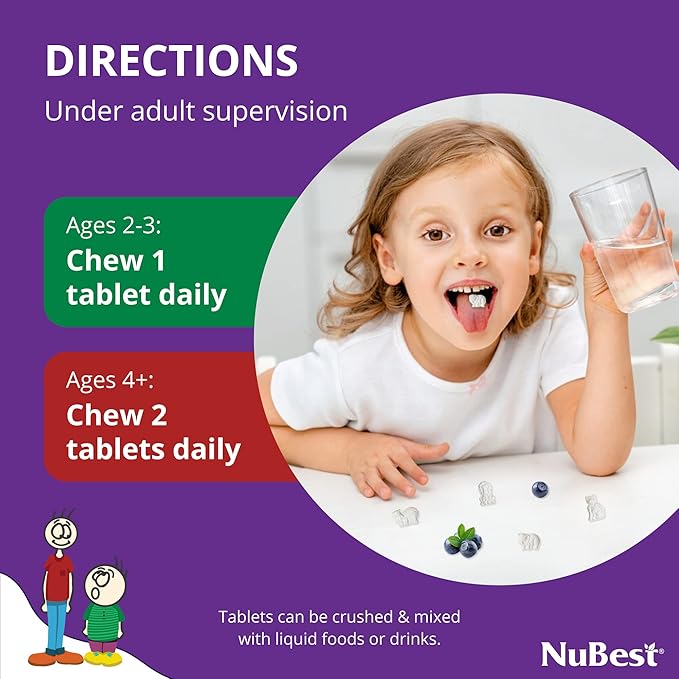 NuBest Bundle Tall 10+ 60 Capsules Tall Kids 60 Chewable Tablets | Height Growth Support for Kids &amp Teens | Calcium Vitamins D3 K2 Collagen &amp Herbs
