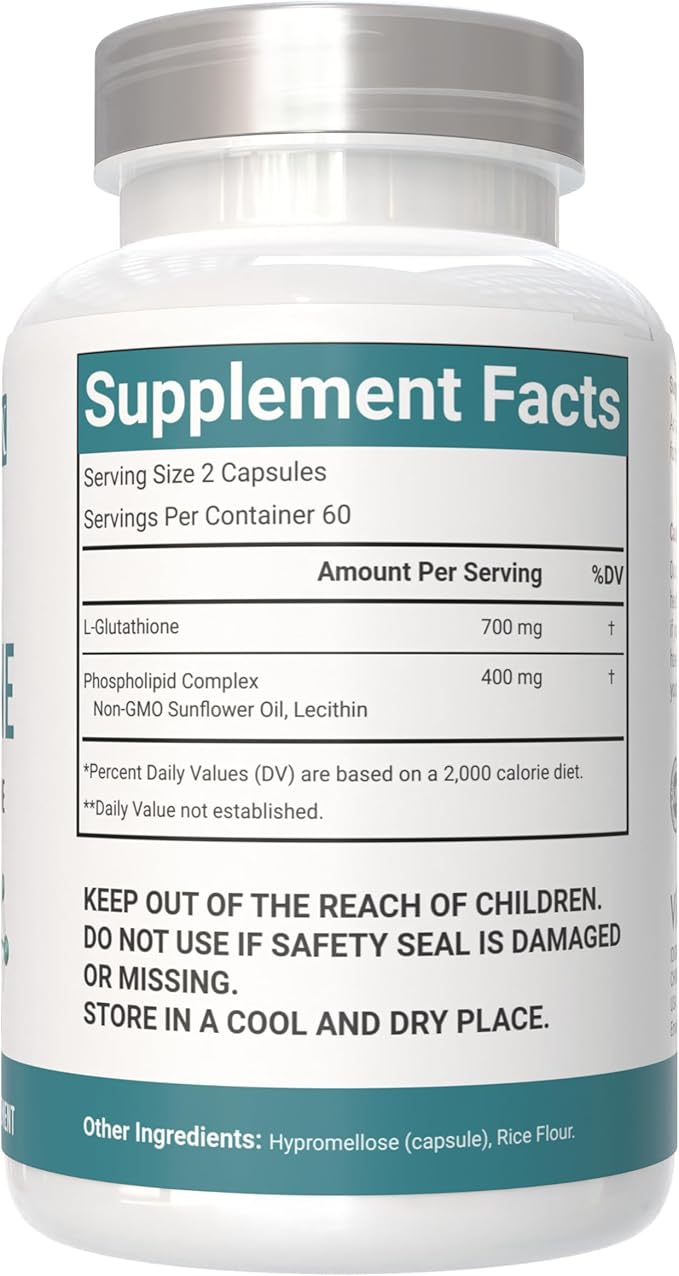 Liposomal Glutathione 1110 mg 120 Capsules Vegan 100% Vegetarian Non-GMO &amp Gluten Free - 3 Packs