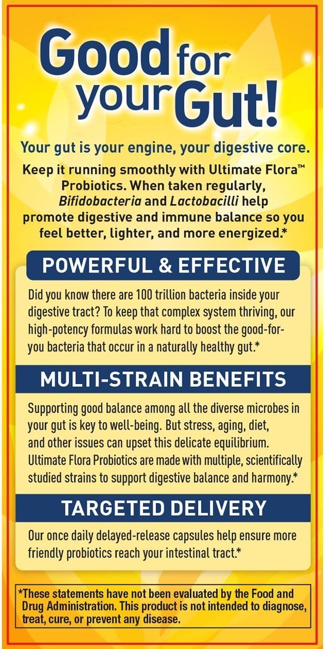 Renew Life Ultimate Care Probiotic Capsules Daily Supplement Supports Respiratory Digestive and Immune Health L. Rhamnosus GG Dairy Soy and gluten-free 100 Billion CFU 30 Count