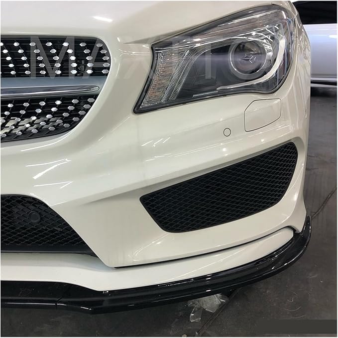 Bumper Lip Spoiler Splitter Diffuser Compatible for Mercedes Benz CLA X117 C117 3-Piece Maxton Style CLA220 CLA45 AMG 2013-2016 (Color : Carbon Look)
