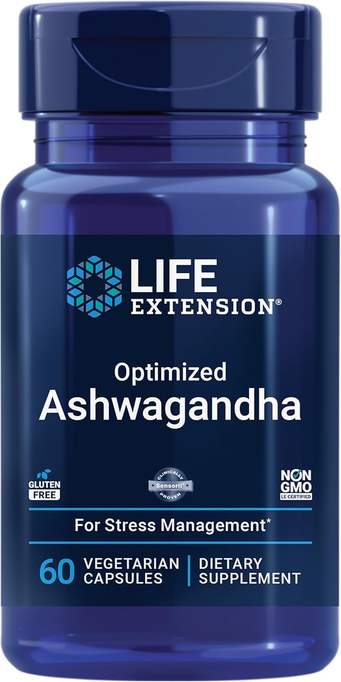 Life Extension Super Omega-3 240 Softgels &amp Optimized Ashwagandha 60 Capsules - Fish Oil Stress Relief &amp Brain Support Supplement Bundle