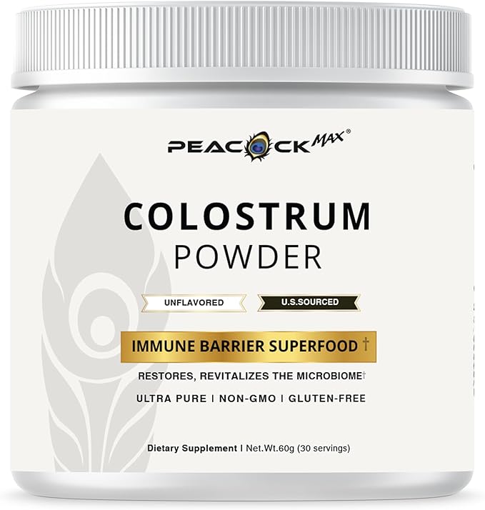 Colostrum Powder – 60g (30 Servings) Unflavored Bovine Colostrum Supplement Superfood for Hair Skin &amp Gut Health Gluten-Free Non-GMO