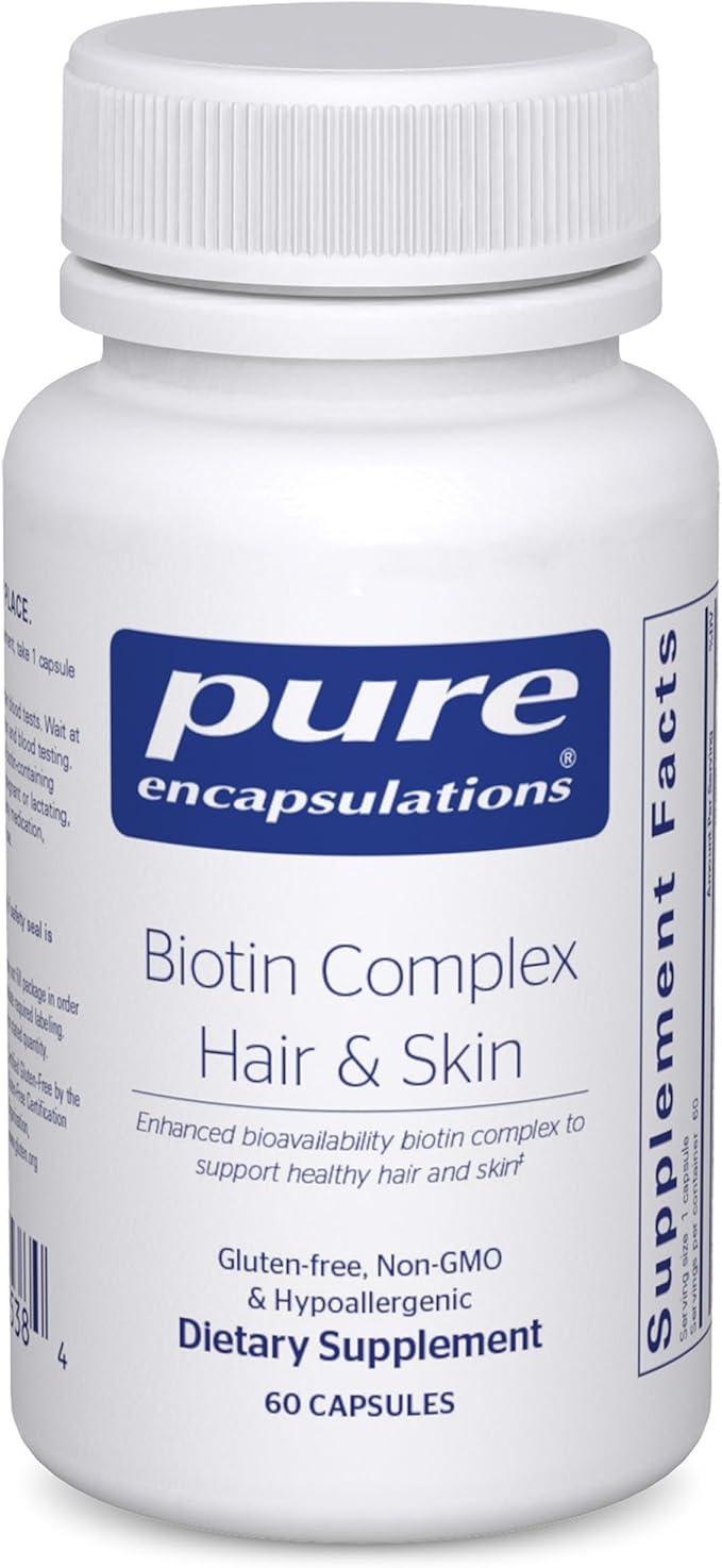 Pure Encapsulations Biotin Complex Hair &amp Skin | Biotin Complex for Healthy Hair and Skin Support | 60 Capsules
