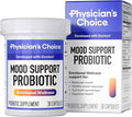 Physician's CHOICE Mood Support Probiotic - Supports a Balanced Mood Healthy Stress Response &amp Digestive Health with Prebiotics Ashwagandha Vitamin B12 Folate - for Men &amp Women - 30ct