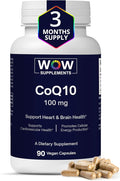 WOW Supplements CoQ10 100 mg with Hawthorn Berry - High Absorption CoQ10 100mg for Energy Production Heart and Cellular Health - Non-GMO Gluten-Free Coenzyme Q10 100mg Supplement - 90 Capsules