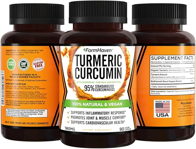 FarmHaven USDA Organic Milk Thistle and Turmeric Curcumin with BioPerine Black Pepper