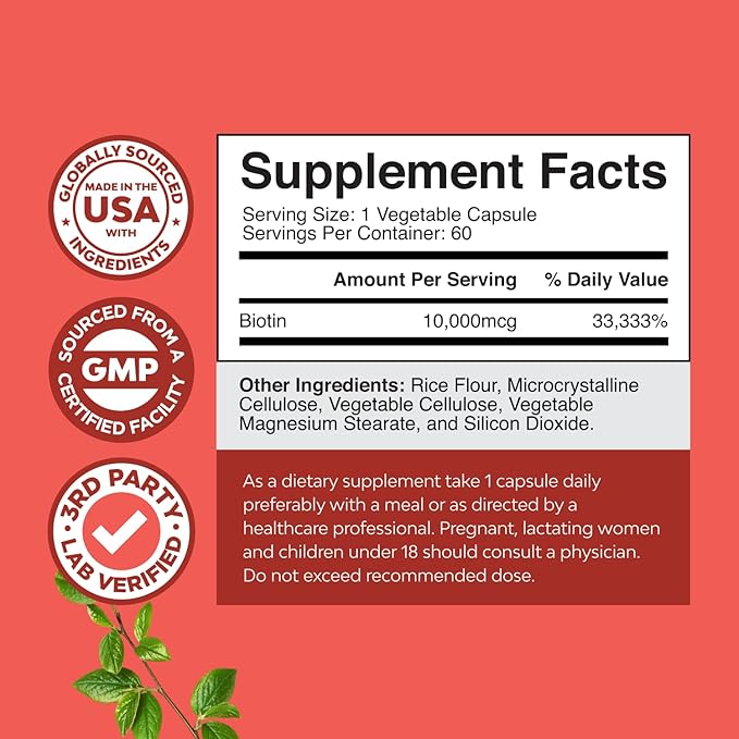 Bundle of Pure Magnesium Glycinate Supplement 400mg Per Serving for Mood Sleep &amp Relaxation Support and 10000 mcg Pure Biotin Pills - Promotes Thicker &amp Fuller Hair - Get Clear Skin Strong Nai