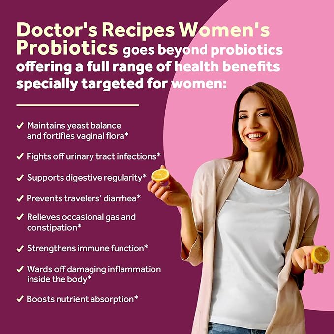 Doctor's Recipes Women’s Probiotics Bundle Vaginal Urinary Digestive &amp Immune No Yeast Non-GMO Shelf Stable Delayed Release
