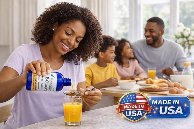 HoneyCombs Liquid Vitamin B Complex Drops B-Complex Supplement with B12 B6 B1 B2 B3 B5 B7 B9 + Vitamin C – Methylated Multivitamin Liquid Vitamins for Energy Support – Fast Absorbing Vegan USA