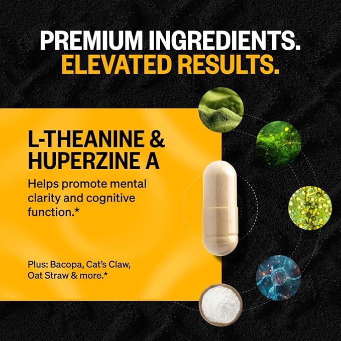 ONNIT Cognitive Performance Bundle: Alpha Brain Nootropic Capsules (90 Count) + Alpha Brain Black Label Capsules (80 Count) IGEN Non-GMO Tested Focus Mental Clarity &amp Alertness Pack of 2