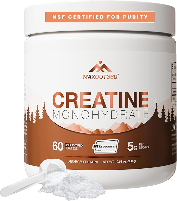 Creapure Creatine Monohydrate Powder 60 Servings Unflavored NSF Certified Creatine for Muscle Growth Strength &amp Recovery Pure German Creatine Monohydrate for Women &amp Men