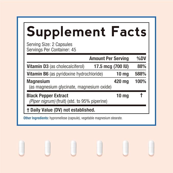 Doctor's Recipes Women's Probiotic 50 Billion CFU Strains 60 Capsules and Magnesium Glycinate 420mg with Vitamin B6 &amp D3