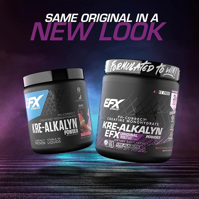 EFX Sports Kre-Alkalyn EFX Powder | pH Correct Creatine Monohydrate Powder Supplement | Strength Muscle Growth &amp Performance | 116 Servings (Watermelon Gummy)