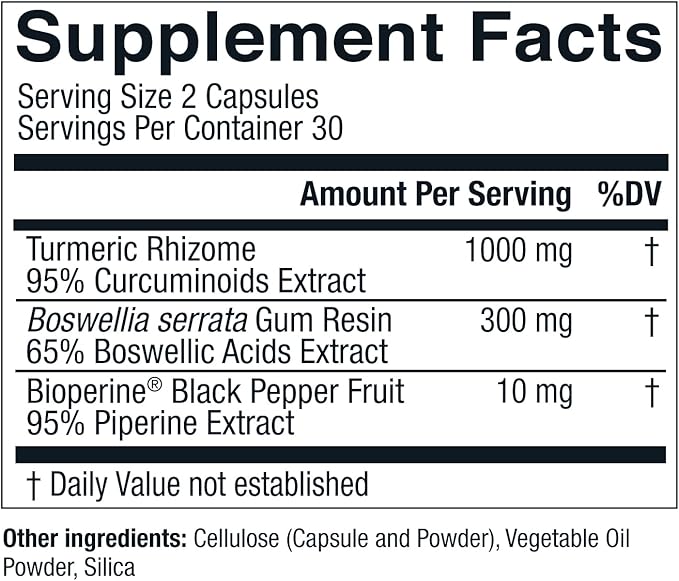Live Conscious CurcuWell - Curcumin and Boswellia Blend | Maximum Strength Joint Body and Cognitive Support - 60 Day Supply (2-Pack)