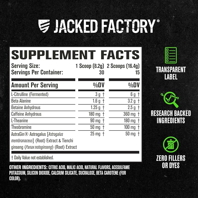 Jacked Factory Nitrosurge Pre-Workout in Pineapple &amp Creatine Monohydrate for Men &amp Women