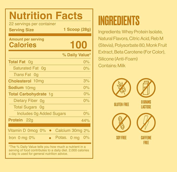 SEEQ Clear Whey Isolate Protein Powder Mango Pineapple - 22 Servings 22g Protein Per Serving - 0g Lactose Sugar-Free Keto-Friendly Soy Free - Juice-Like Protein Post-Workout Recovery