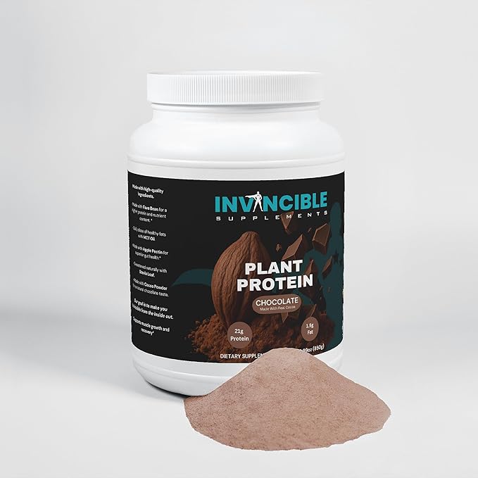 100% Plant Protein Powder Chocolate | 21g Vegan Protein Made with Cocoa Dairy-Free Gluten-Free Muscle Recovery &amp Weight Management Supplement Tendra® Fava Bean Protein