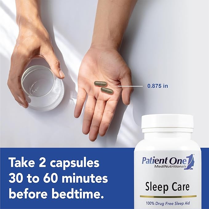 Patient One Sleep Care | Supplement to Support Transition into Sleep and Restful Sleep* | with Chamomile Valerian Melatonin and More | 120 Capsules