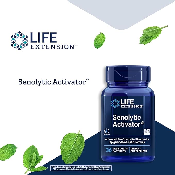 Life Extension NAD+ Cell Regenerator Resveratrol Elite Senolytic Activator with Quercetin Fisetin Theaflavins for Cellular Health 30 and 36 Vegetarian Capsules