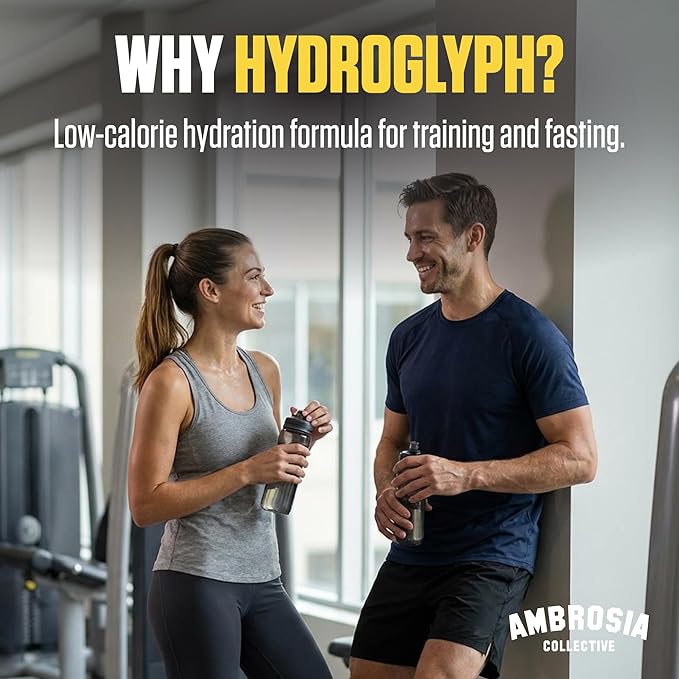 Ambrosia Hydroglyph Intraworkout Electrolytes Hydration Drink Mix | Sugar Free Electrolyte Powder with Amino Acids | Supports Lean Muscle During Fasting | 30 Servings | Strawberry Watermelon