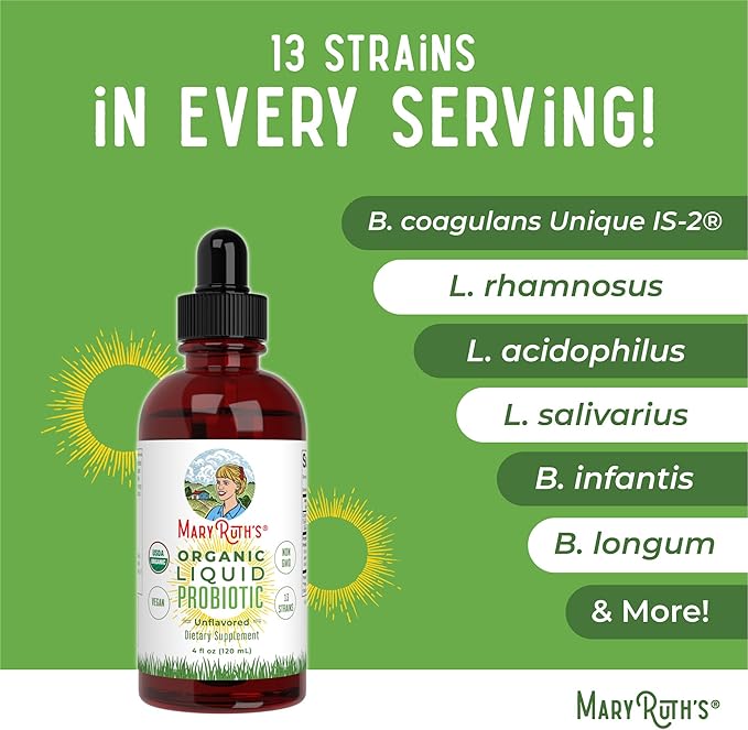MaryRuth's Vitamin K2+D3 Gummies (Peach Mango &amp Apricot) &amp USDA Organic Probiotic Drops | Clean Label Project Verified® | Vitamins for Joint Support &amp Overall Health | Vegan Non-GMO Glu