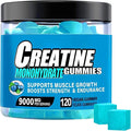 Creatine Monohydrate Gummies for Men &amp Women 9000MG Creatine Gummies for Muscle GrowthSugar Free - Blueberry Flavored with L-Taurine BCAA 2:1 B12 B6 for Boost Strength Vegan Non-GMO 120pcs