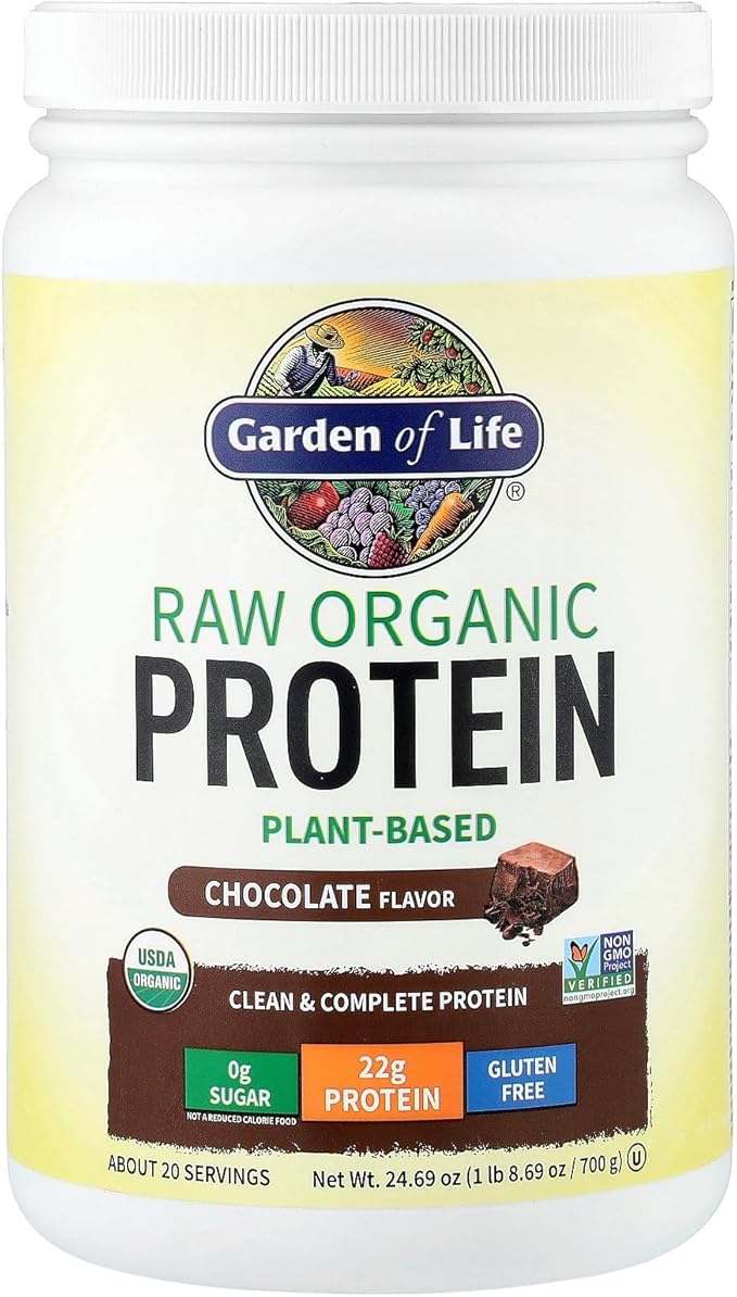 Garden of Life Protein Powder Vegan Protein Powder BCAA Probiotics &amp Digestive Enzymes Gluten &amp Lactose Free Chocolate 1.5 LB