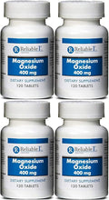 Magnesium Oxide 400 mg Dietary Supplement Tablets Generic MegOx 120 Tablets per Bottle Pack of 4
