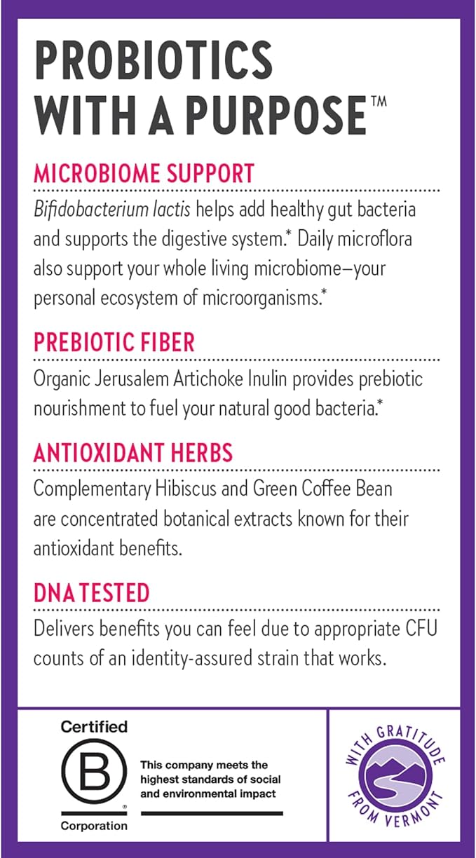 New Chapter Daily Dual Biotic Probiotic + Prebiotic for Digestion &amp Microbiome Health 100% Vegan Soy Free Non-GMO 60 Count (2 Month Supply)