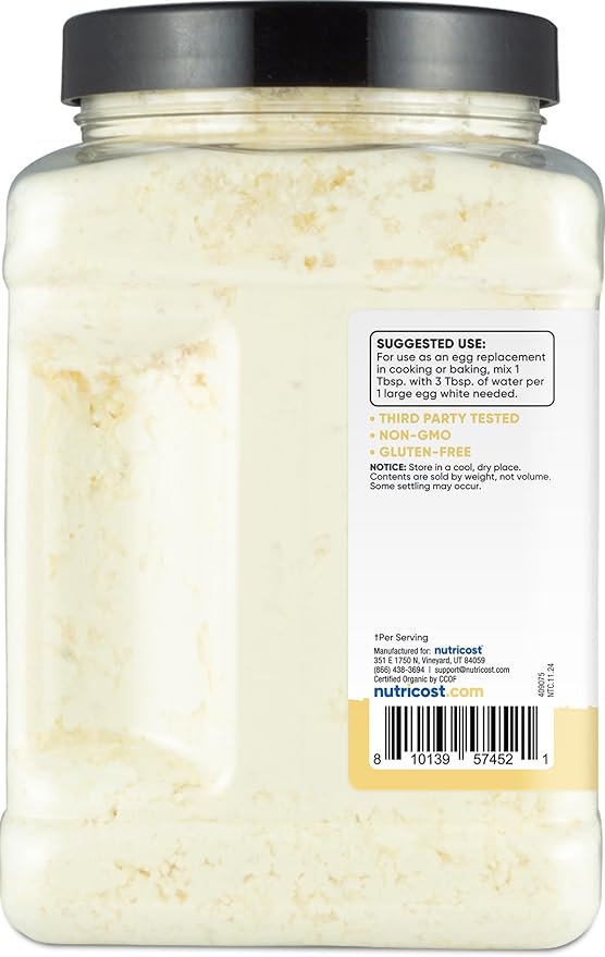 Nutricost Pantry Organic Egg White Protein Powder (1 LB) - GMO-Free Gluten-Free