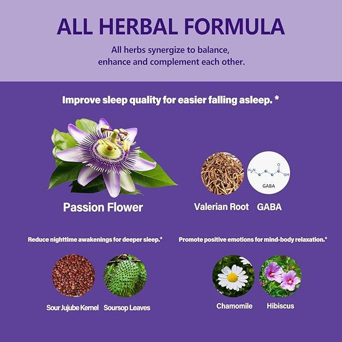 Passion Flower Sleep Support Liquid Drops Natural Herbal Formula with Valerian Root Chamomile Extract Support Sleep Soundly &amp Relaxation. High Bioavailability Supplement.4oz
